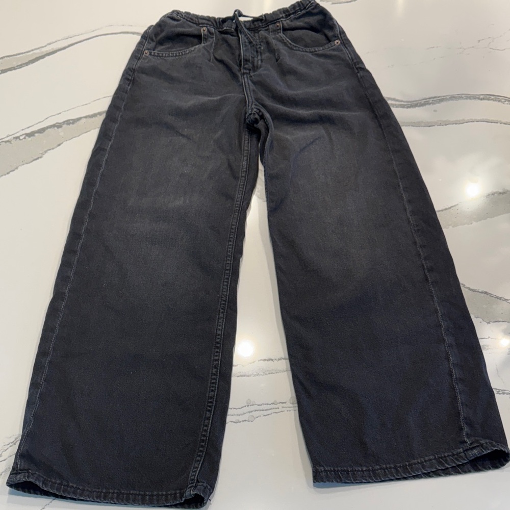 Zara Girls Wide Leg Denim Jeans Black Size 11-12 years